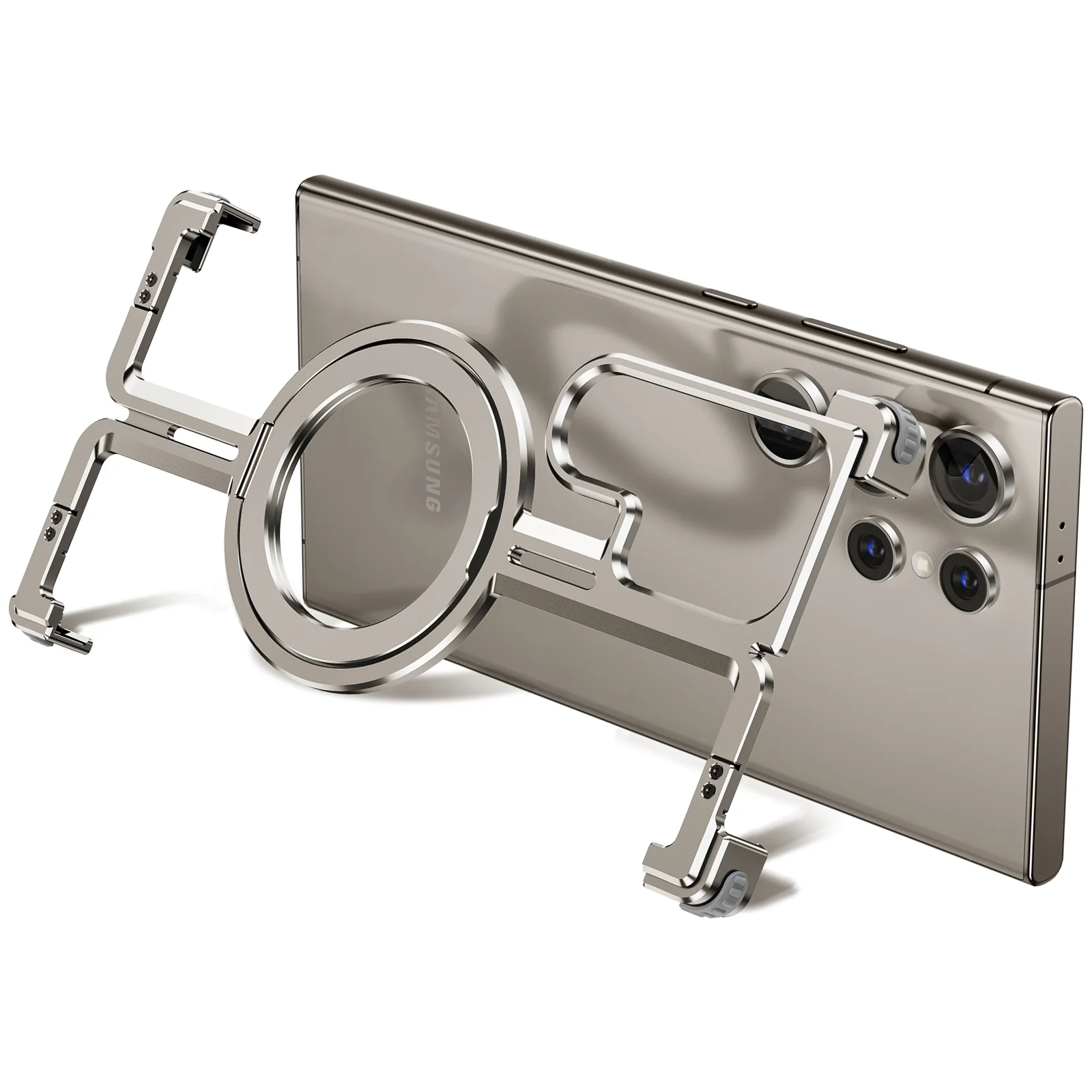 ZEERA Aluminum Alloy MagSafe Kickstand Cooling Case: Featuring a Futuristic Mechanical Aesthetic - Image 4